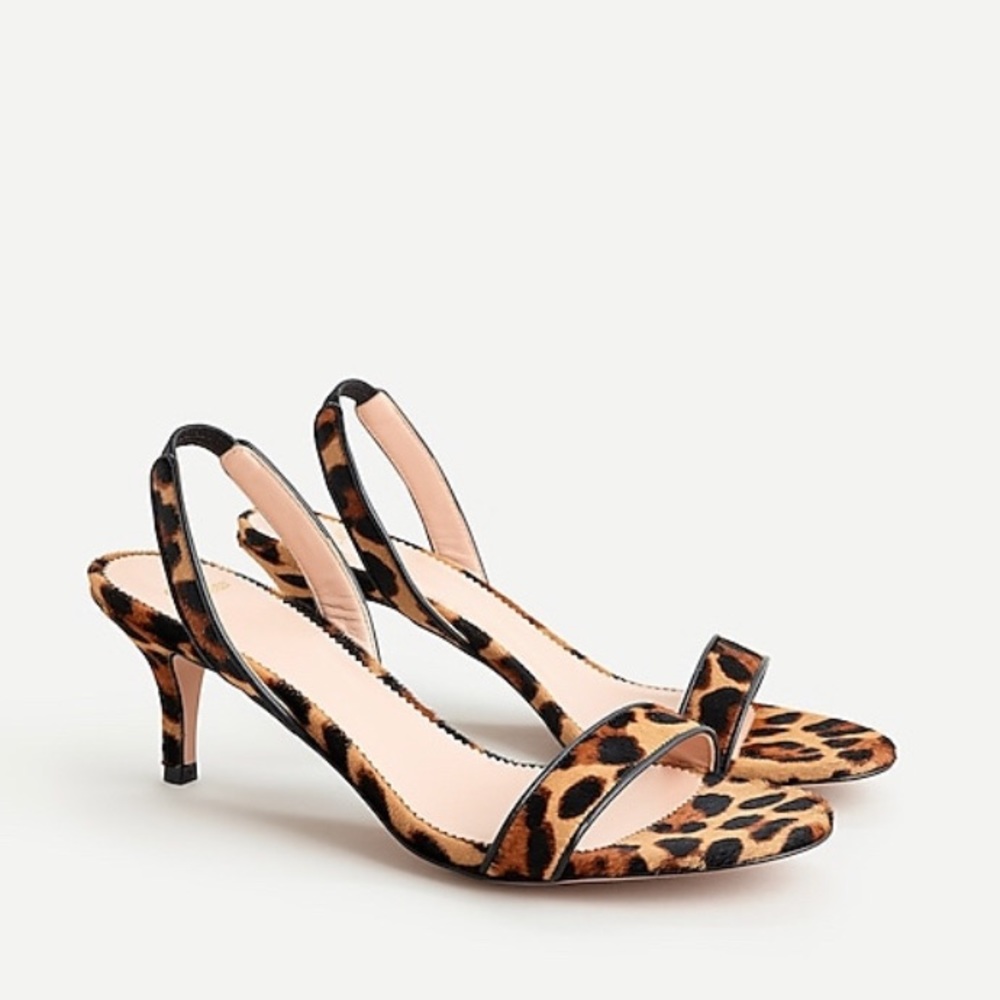 J. Crew NWT Slingback Sandals in Leopard Calf Hair